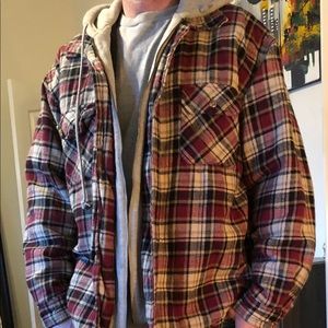 Hooded layered flannel